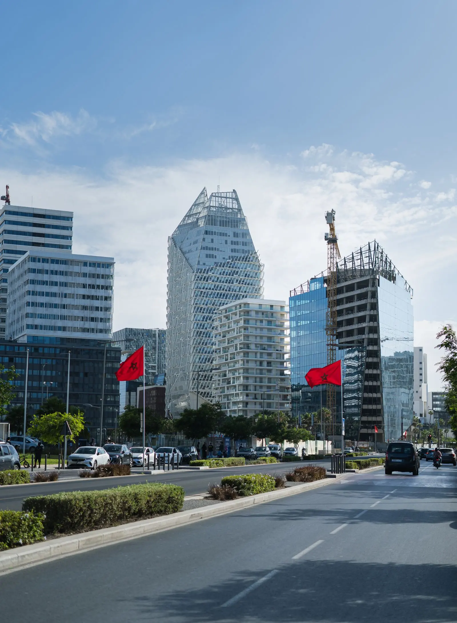 Tours de bureaux d'un quartier d'affaires à Casablanca